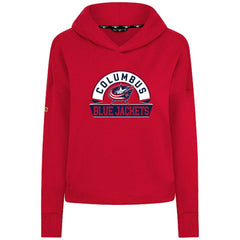 Columbus Blue Jackets Levelwear Women's Sweet Banner Arch Tri-Blend Cropped Pullover Hoodie On Sale