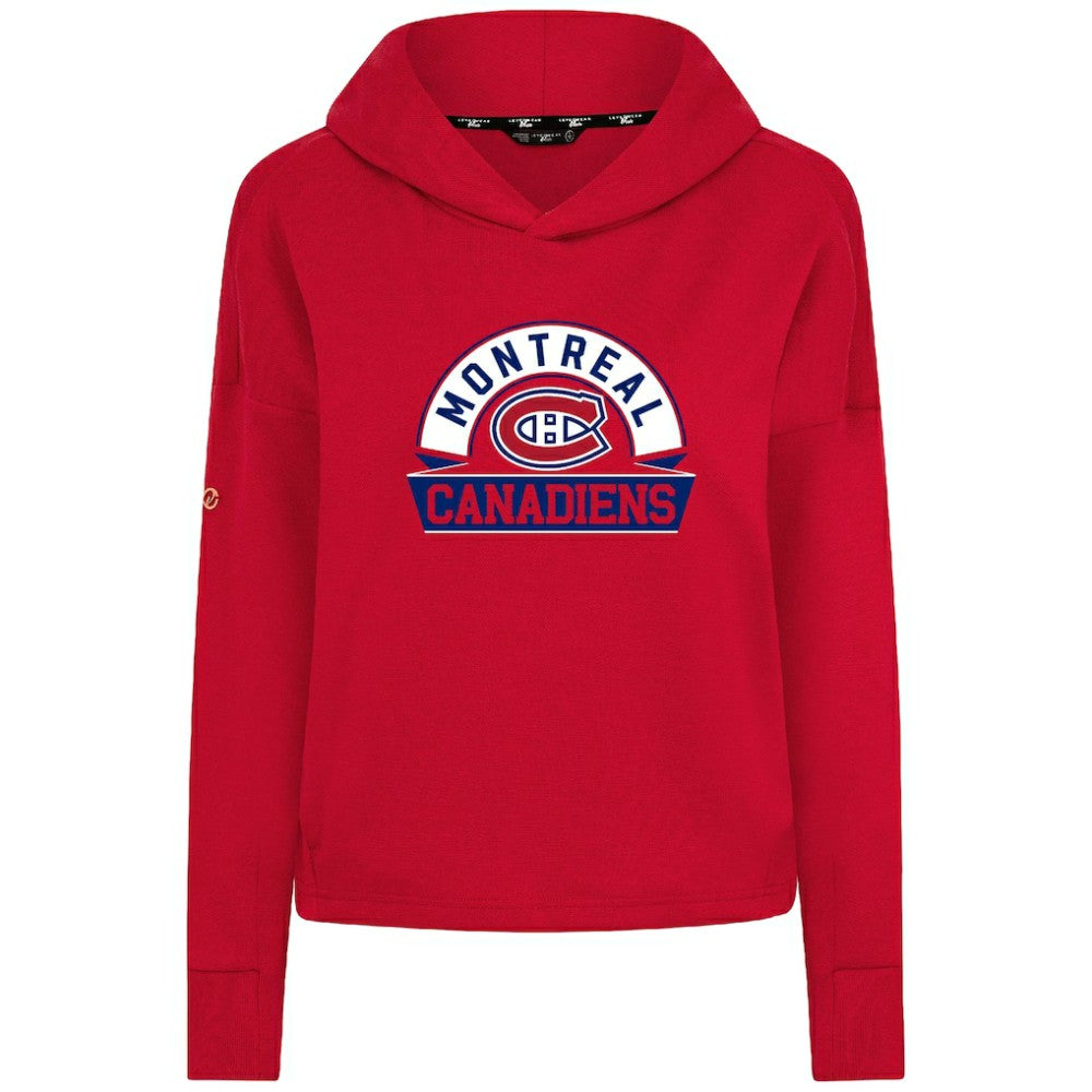 Montreal Canadiens Levelwear Women's Sweet Banner Arch Tri-Blend Cropped Pullover Hoodie Sale