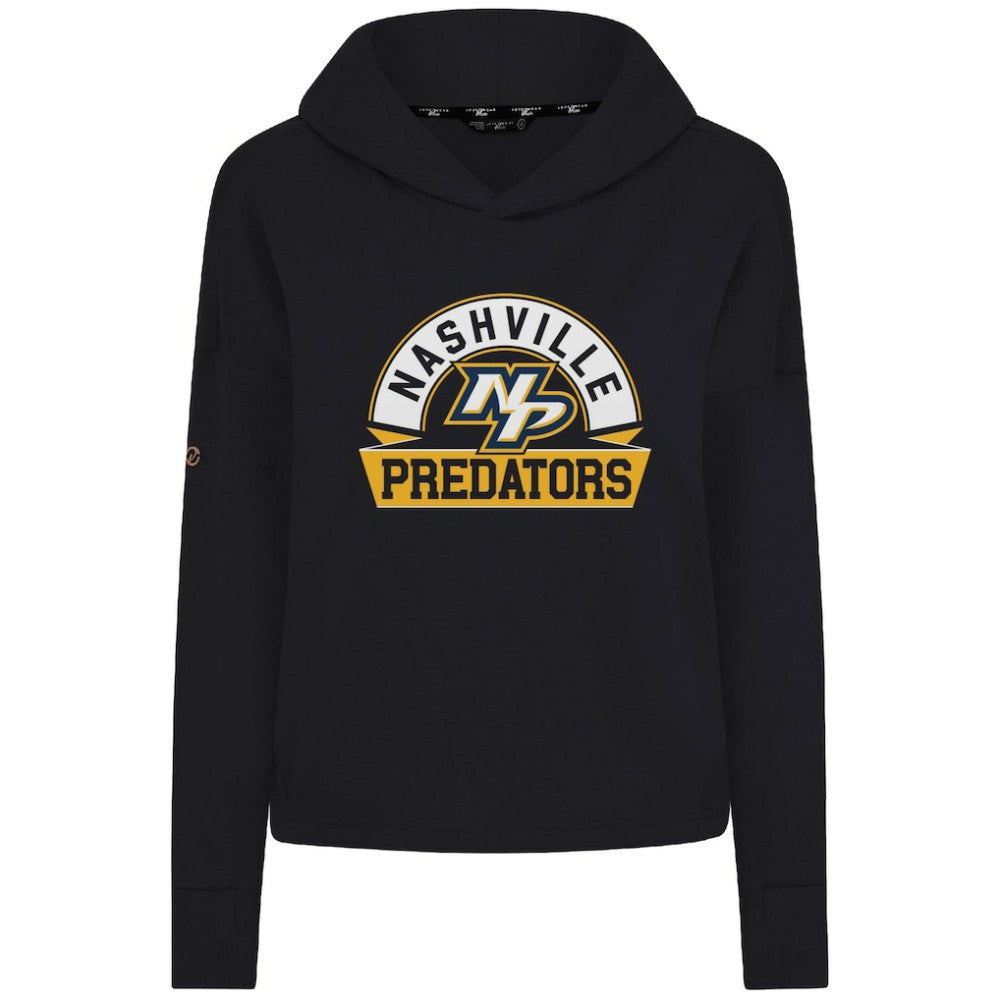 Nashville Predators Levelwear Women's Sweet Banner Arch Tri-Blend Cropped Pullover Hoodie Outlet