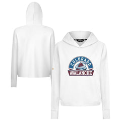 Colorado Avalanche Levelwear Women's Sweet Banner Arch Tri-Blend Cropped Pullover Hoodie Outlet