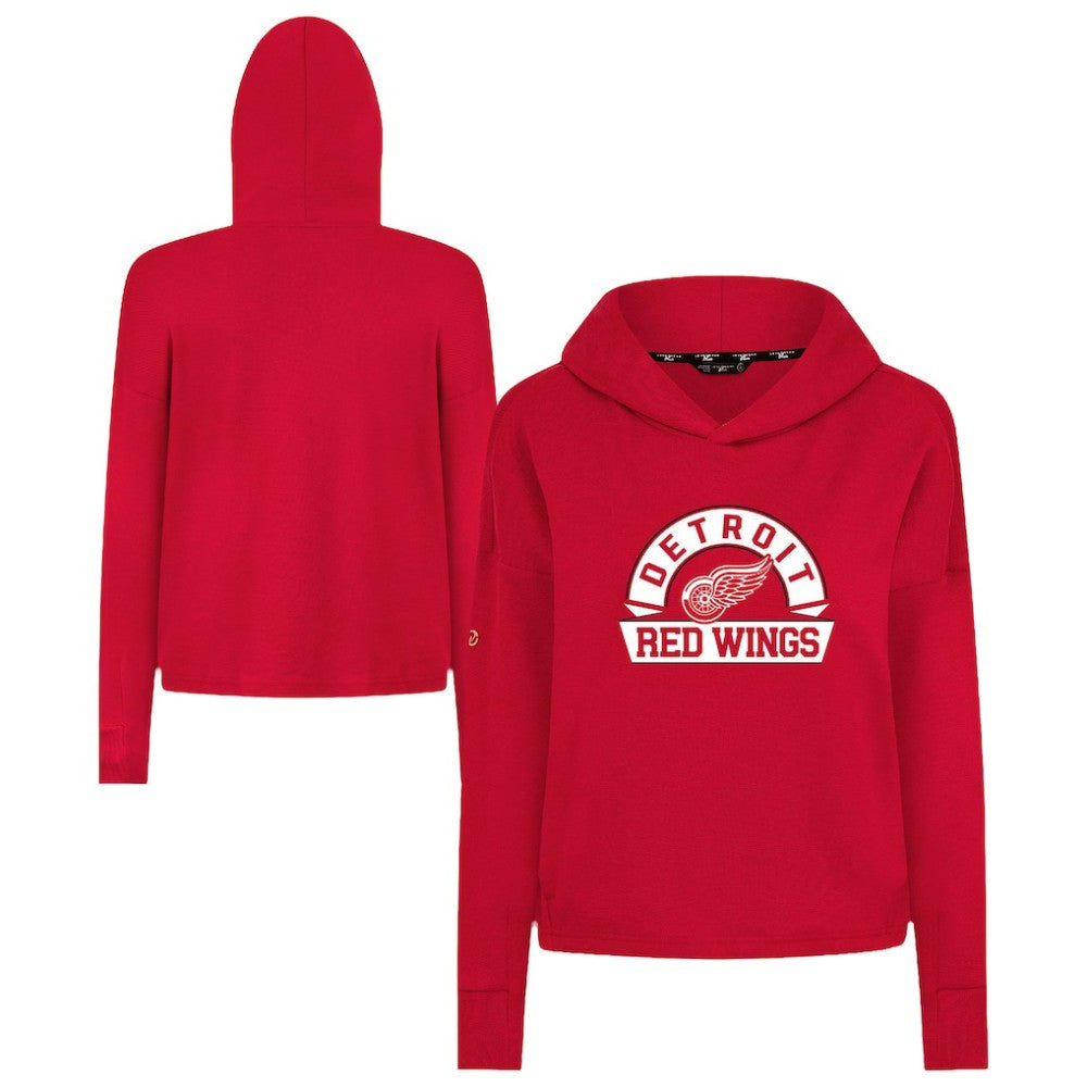 Detroit Red Wings Levelwear Women's Sweet Banner Arch Tri-Blend Cropped Pullover Hoodie On Sale