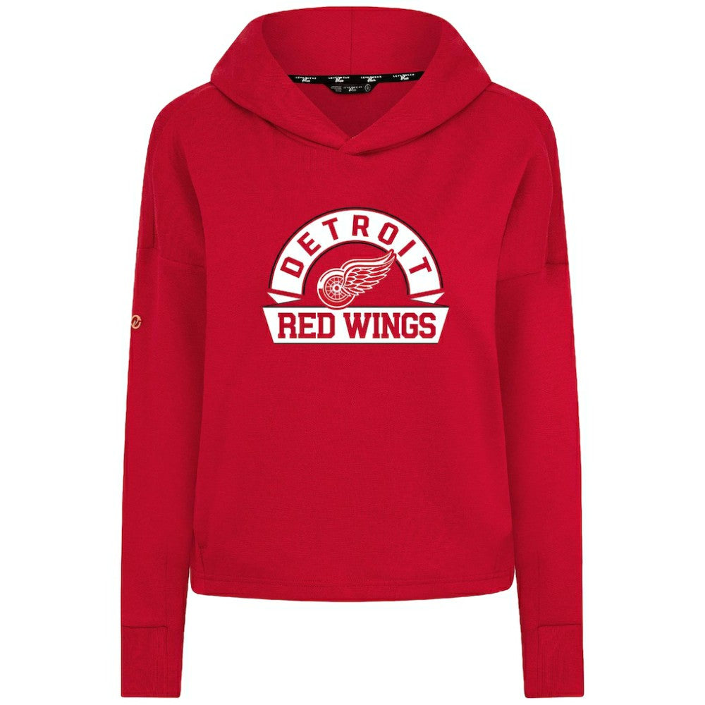 Detroit Red Wings Levelwear Women's Sweet Banner Arch Tri-Blend Cropped Pullover Hoodie On Sale