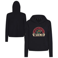 Minnesota Wild Levelwear Women's Sweet Banner Arch Tri-Blend Cropped Pullover Hoodie On Sale