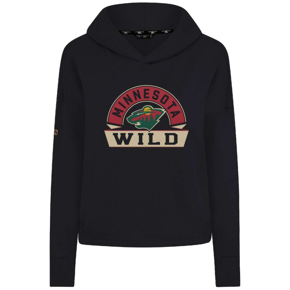 Minnesota Wild Levelwear Women's Sweet Banner Arch Tri-Blend Cropped Pullover Hoodie On Sale
