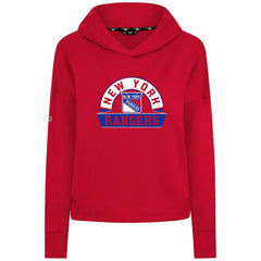 New York Rangers Levelwear Women's Sweet Banner Arch Tri-Blend Cropped Pullover Hoodie Sale