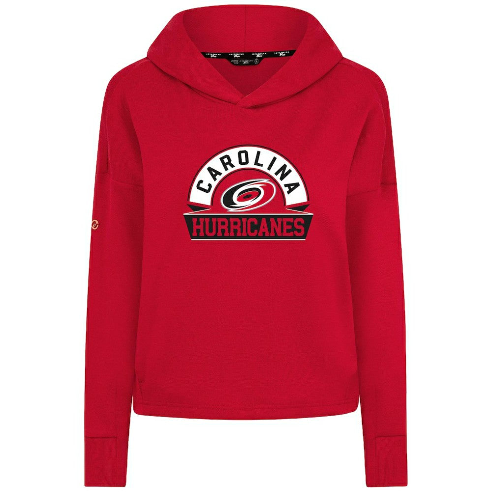 Carolina Hurricanes Levelwear Women's Sweet Banner Arch Tri-Blend Cropped Pullover Hoodie On Sale