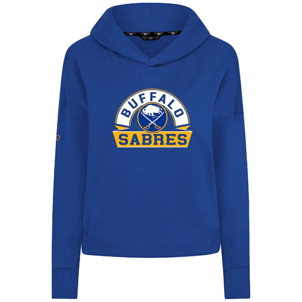 Buffalo Sabres Levelwear Women's Sweet Banner Arch Tri-Blend Cropped Pullover Hoodie For Sale