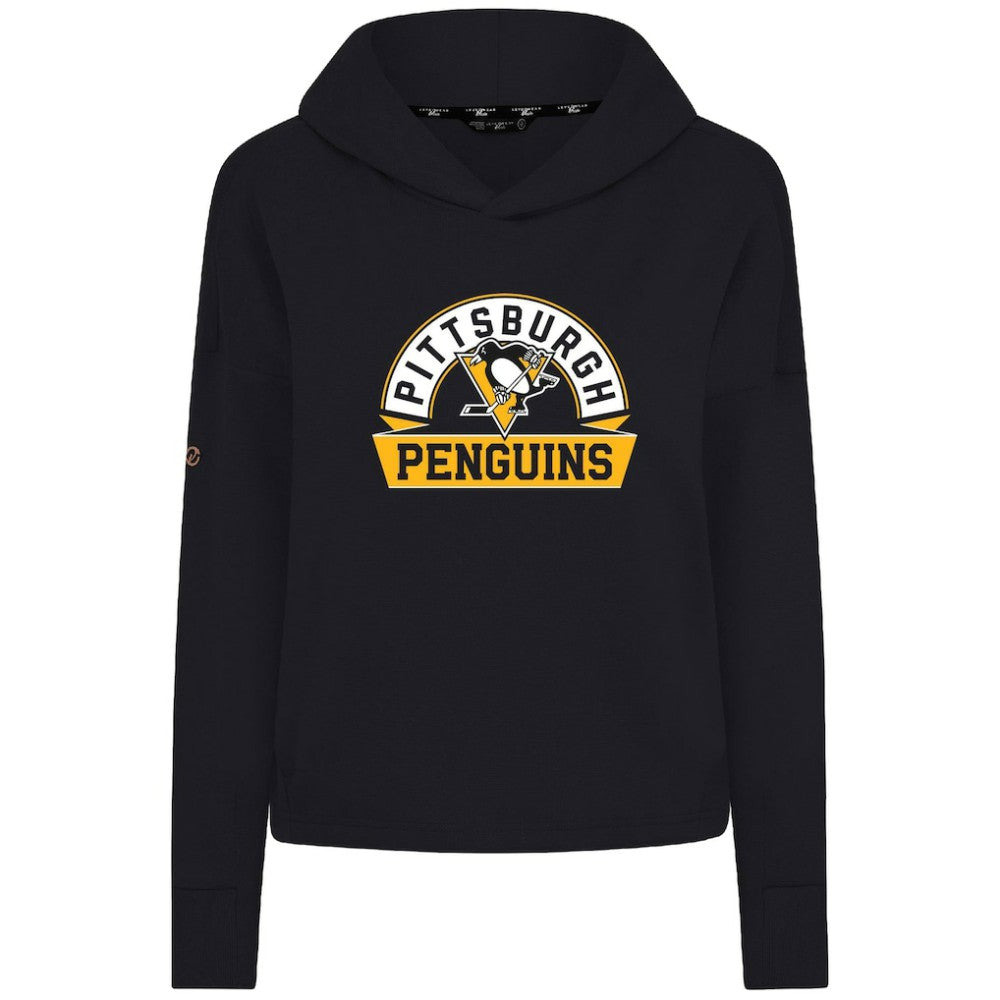 Pittsburgh Penguins Levelwear Women's Sweet Banner Arch Tri-Blend Cropped Pullover Hoodie Discount