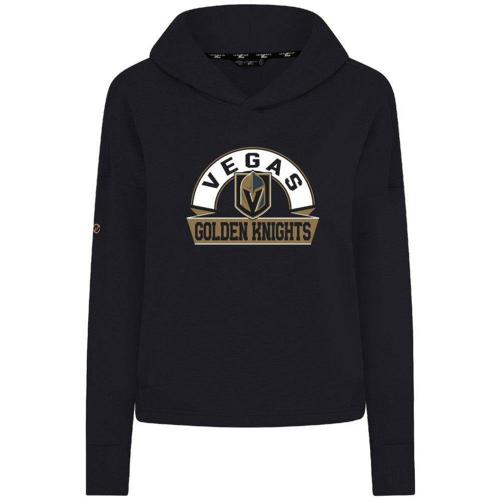 Vegas Golden Knights Levelwear Women's Sweet Banner Arch Tri-Blend Cropped Pullover Hoodie Sale