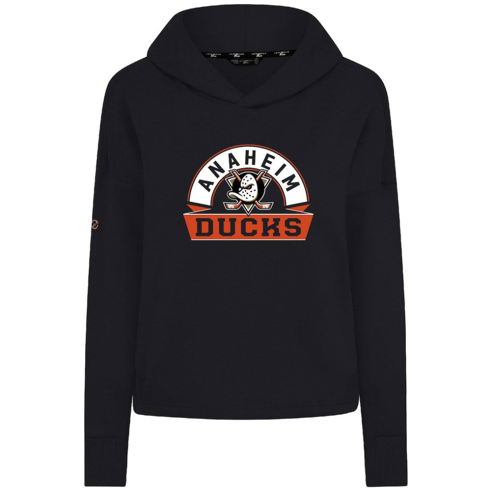Anaheim Ducks Levelwear Women's Sweet Banner Arch Tri-Blend Cropped Pullover Hoodie Online