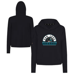 San Jose Sharks Levelwear Women's Sweet Banner Arch Tri-Blend Cropped Pullover Hoodie Discount