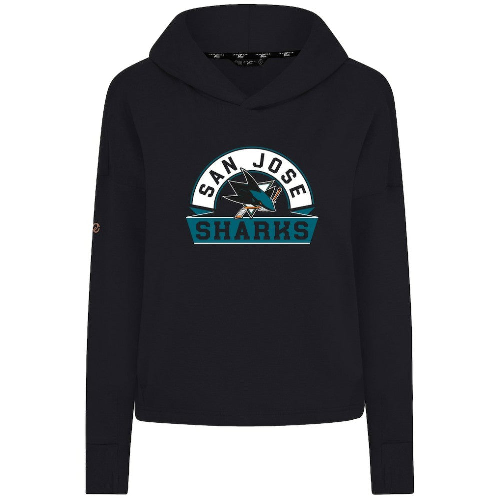 San Jose Sharks Levelwear Women's Sweet Banner Arch Tri-Blend Cropped Pullover Hoodie Discount