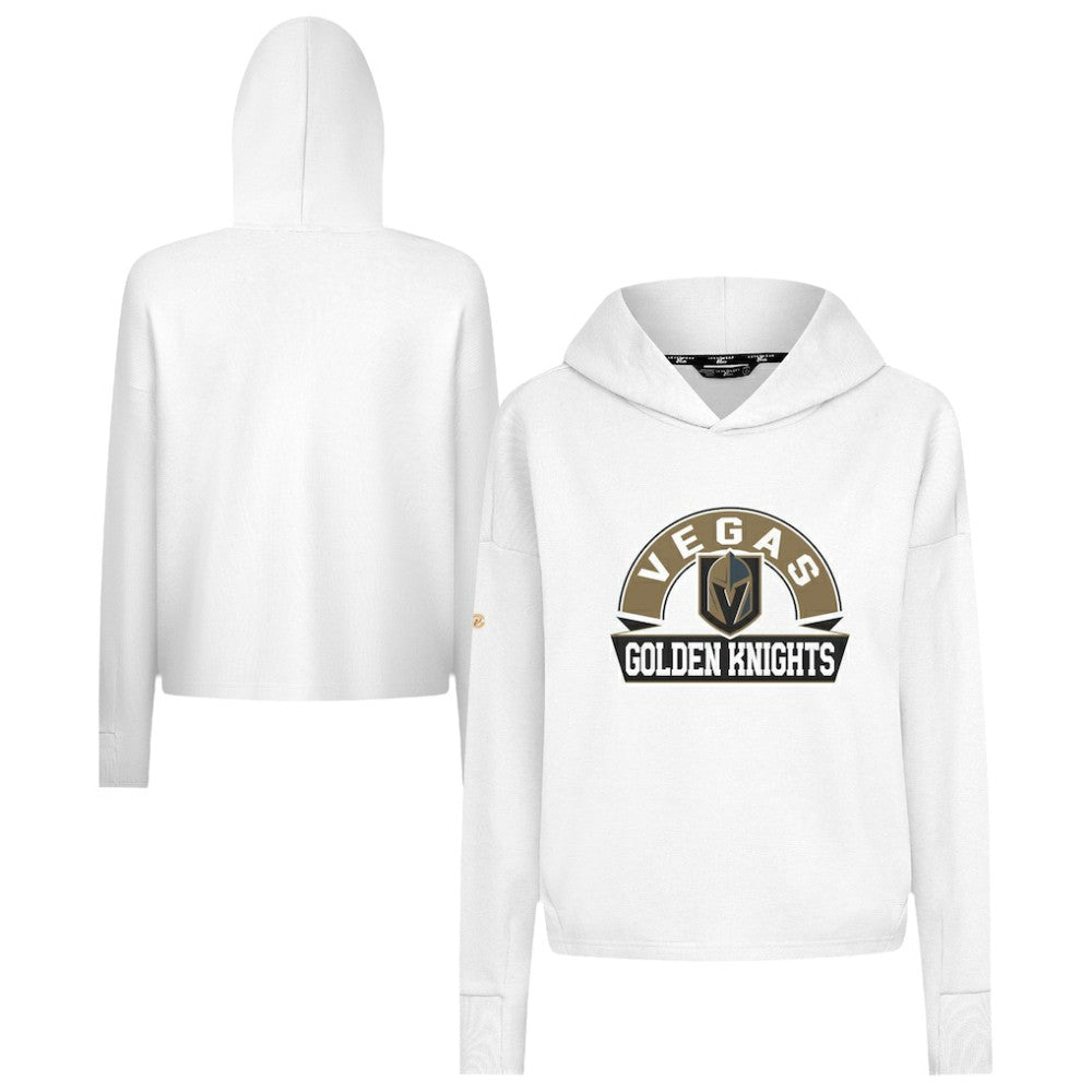 Vegas Golden Knights Levelwear Women's Sweet Banner Arch Tri-Blend Cropped Pullover Hoodie Discount
