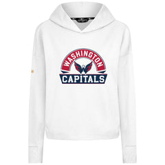 Washington Capitals Levelwear Women's Sweet Banner Arch Tri-Blend Cropped Pullover Hoodie On Sale
