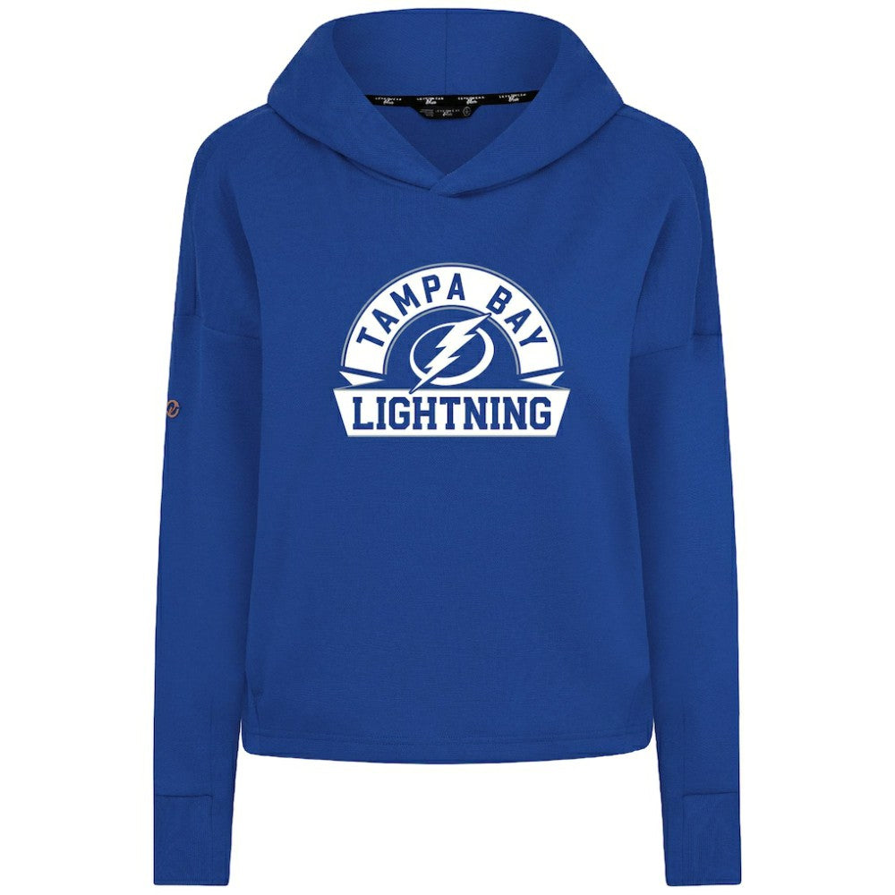 Tampa Bay Lightning Levelwear Women's Sweet Banner Arch Tri-Blend Cropped Pullover Hoodie Outlet