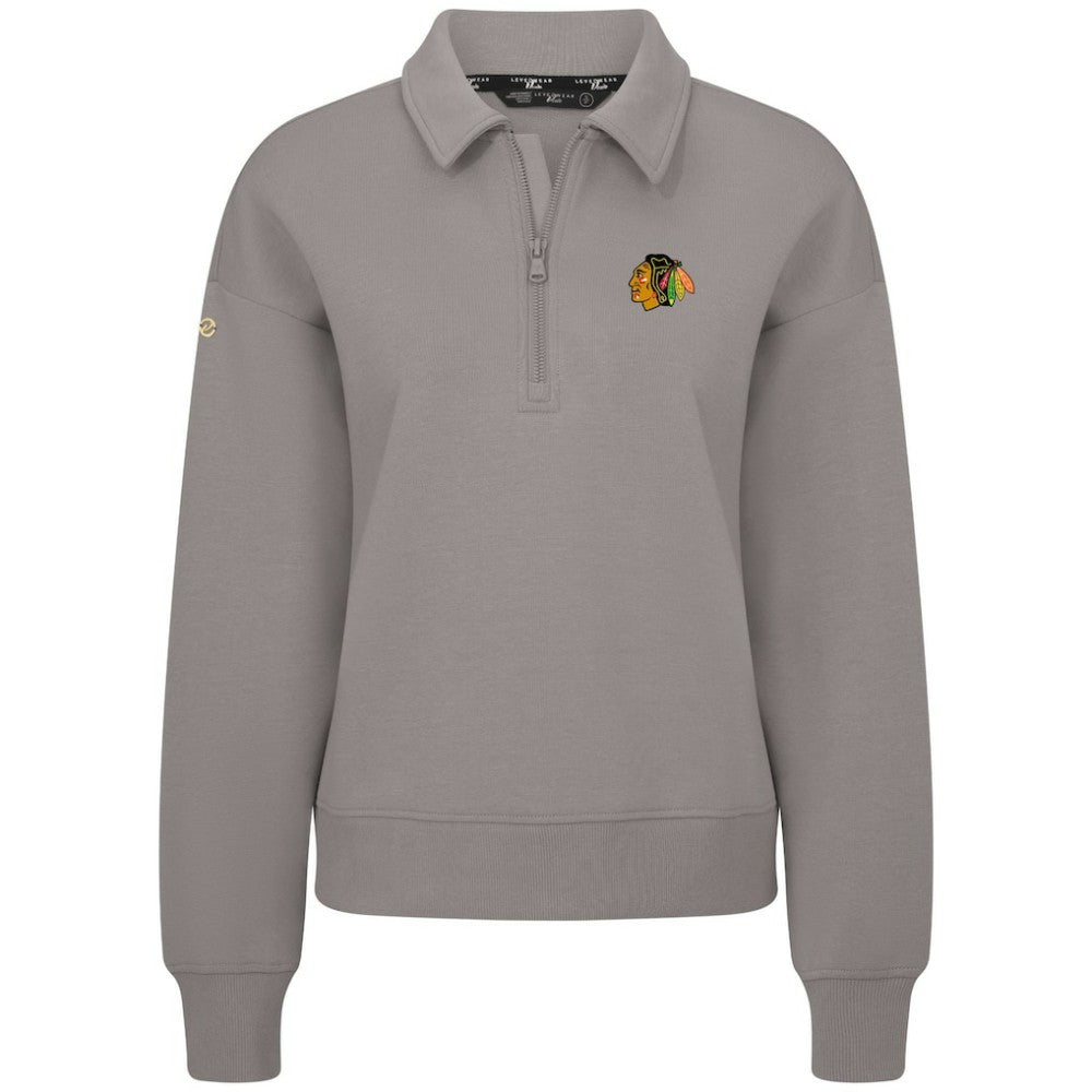 Chicago Blackhawks Levelwear Women's Canmore Quarter-Zip Pullover On Sale