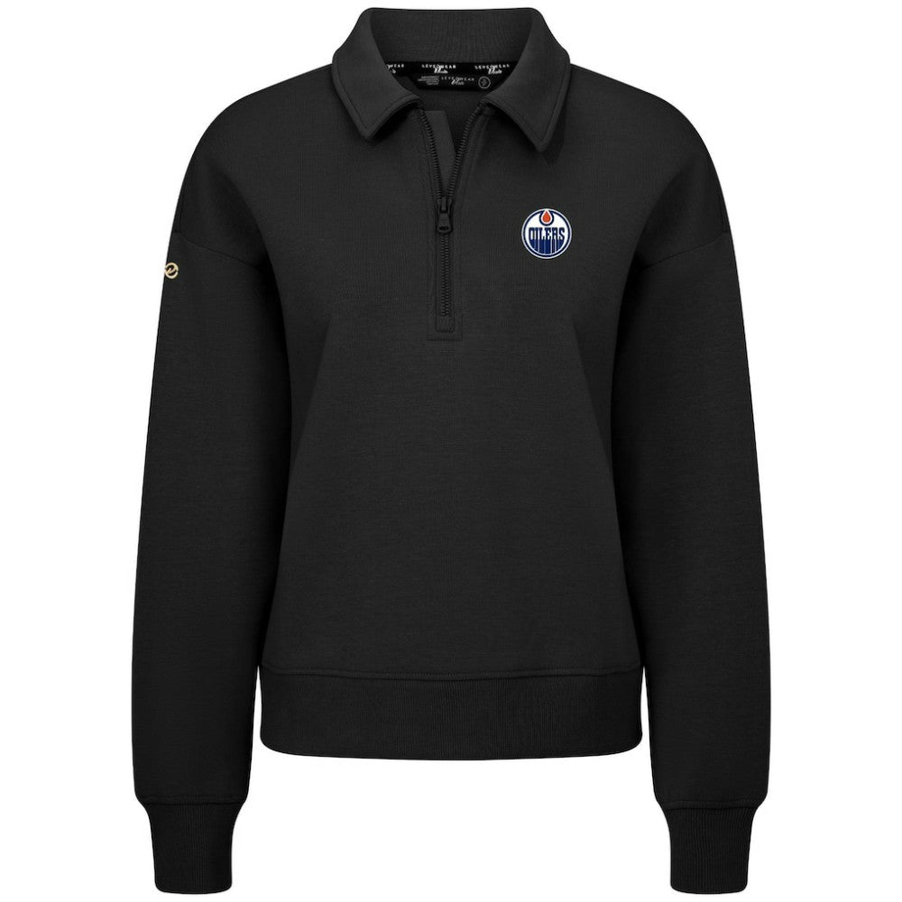 Edmonton Oilers Levelwear Women's Canmore Quarter-Zip Pullover For Sale