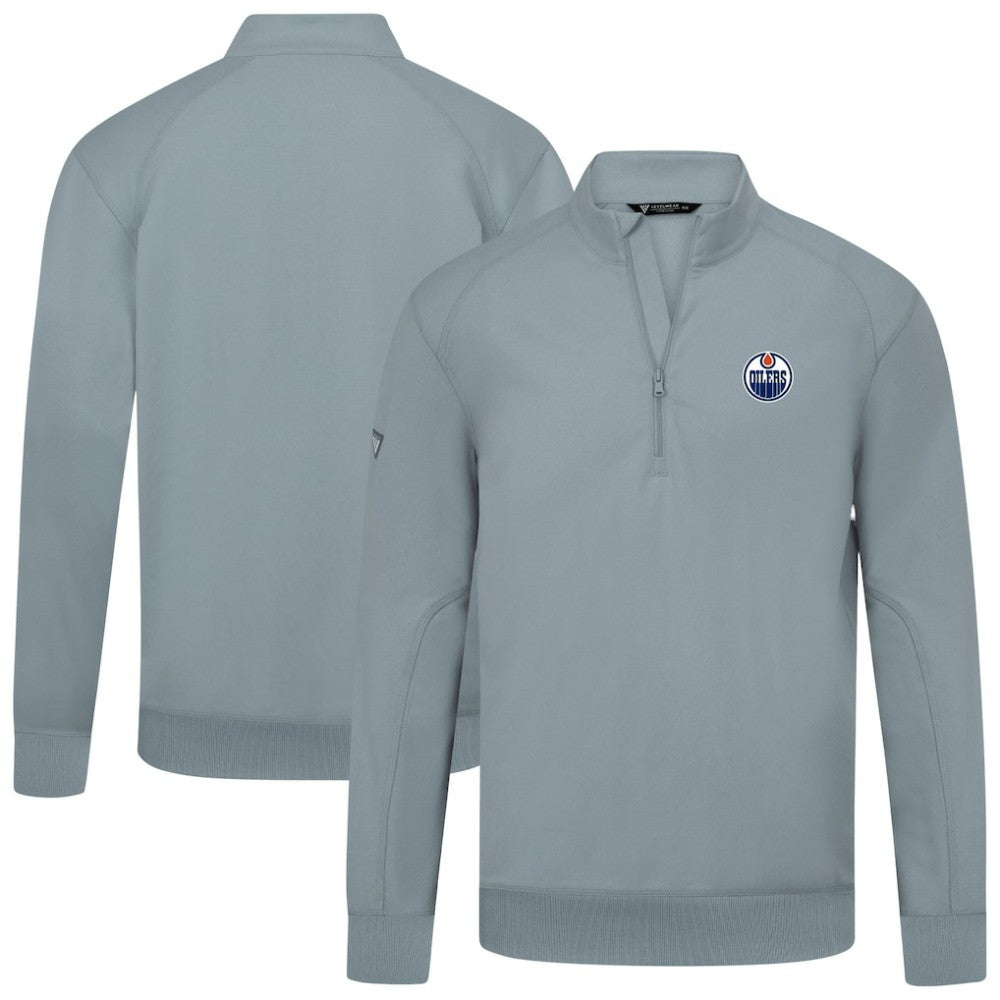 Edmonton Oilers Levelwear Upright Tri-Blend Quarter-Zip Pullover Online