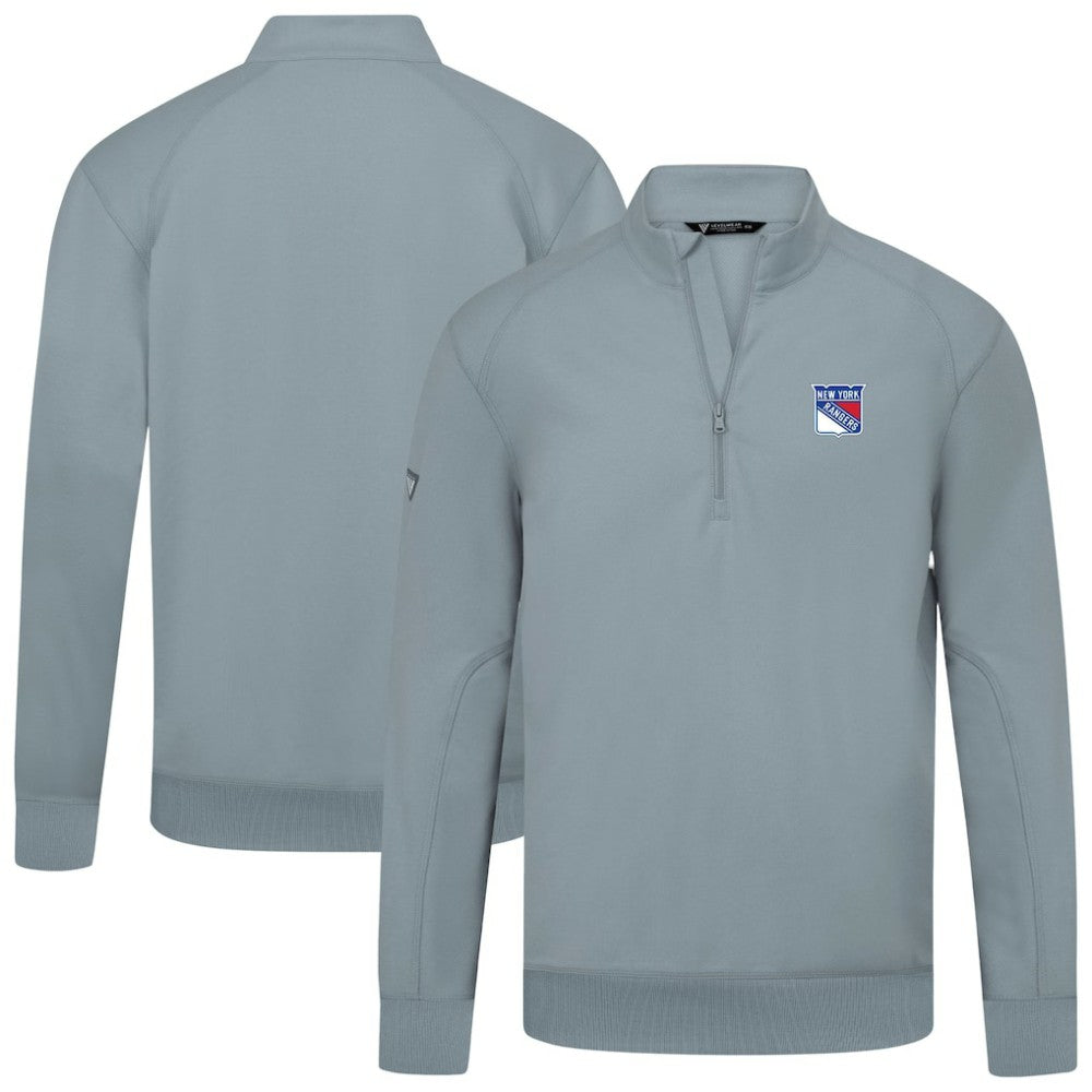 New York Rangers Levelwear Upright Tri-Blend Quarter-Zip Pullover Discount