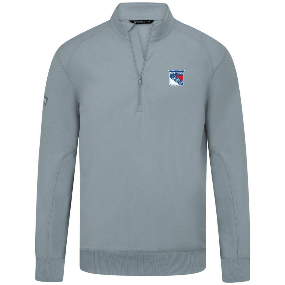 New York Rangers Levelwear Upright Tri-Blend Quarter-Zip Pullover Discount