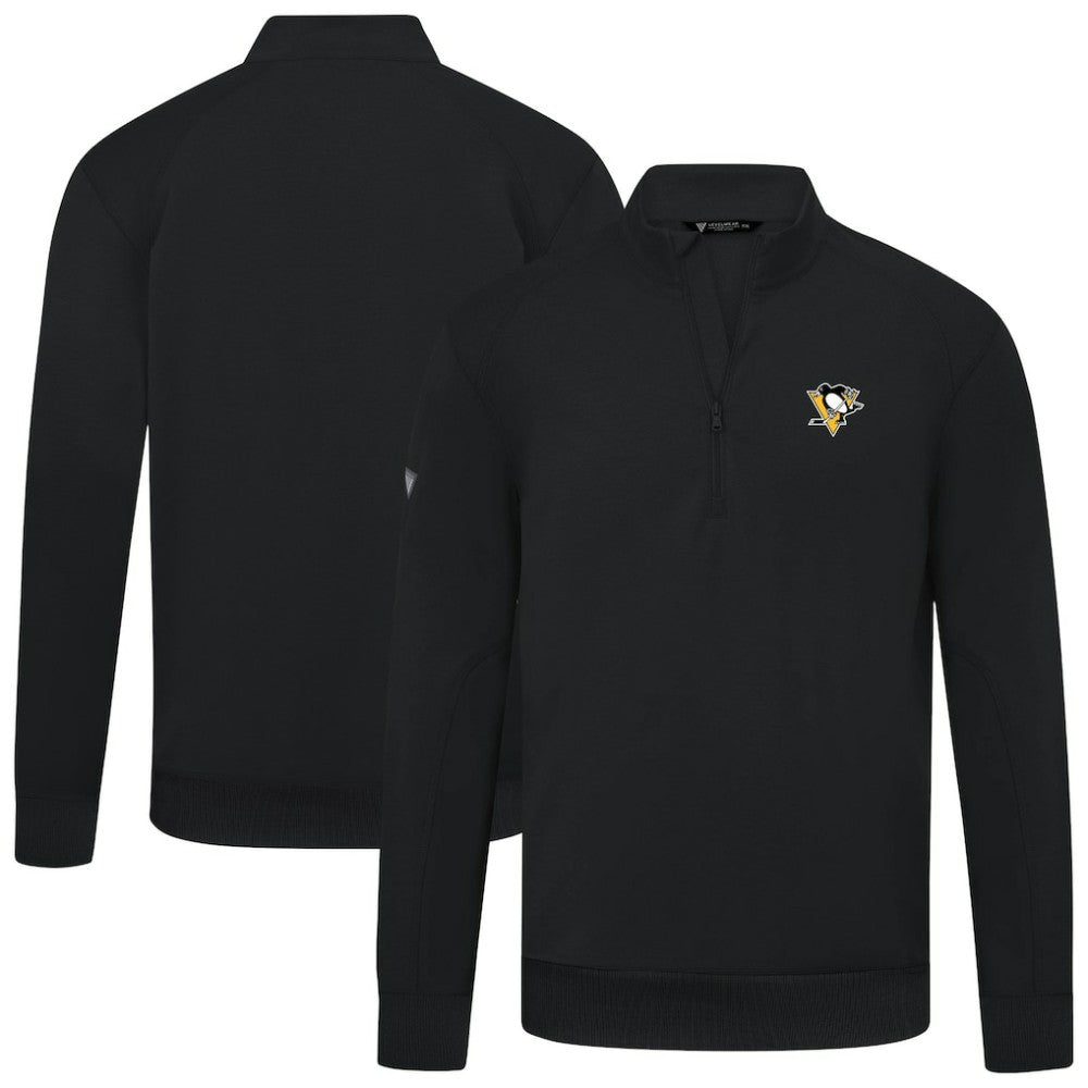 Pittsburgh Penguins Levelwear Upright Tri-Blend Quarter-Zip Pullover For Sale