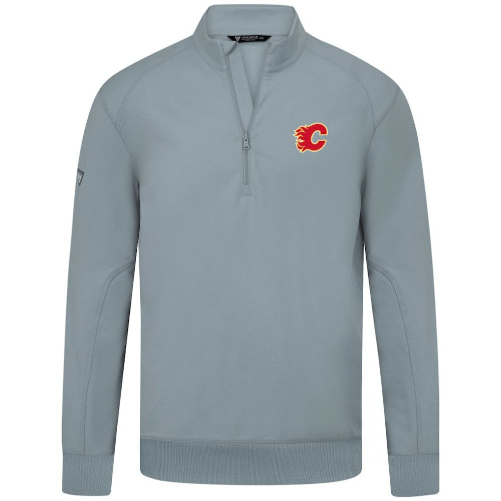 Calgary Flames Levelwear Upright Tri-Blend Quarter-Zip Pullover For Sale