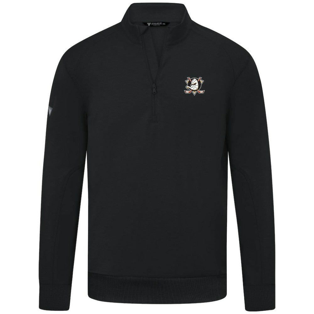 Anaheim Ducks Levelwear Upright Tri-Blend Quarter-Zip Pullover For Sale