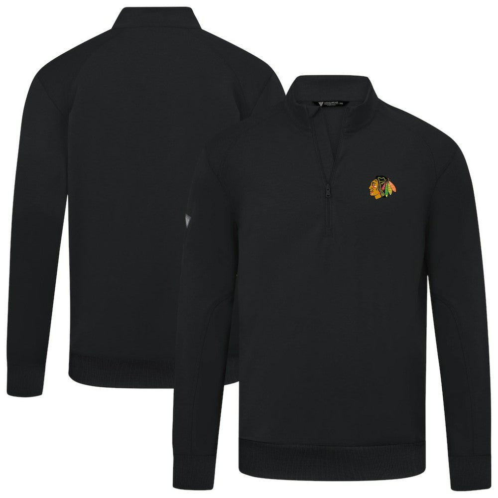 Chicago Blackhawks Levelwear Upright Tri-Blend Quarter-Zip Pullover On Sale