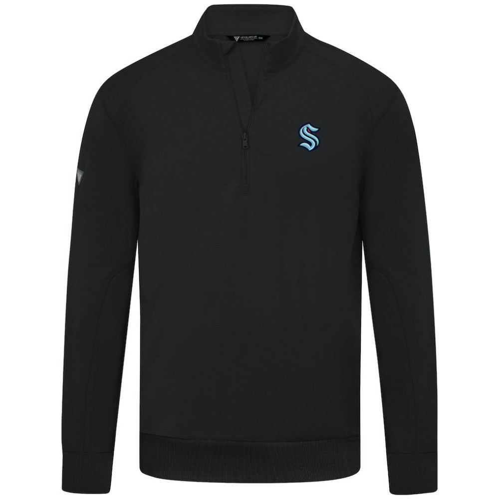 Seattle Kraken Levelwear Upright Tri-Blend Quarter-Zip Pullover Outlet