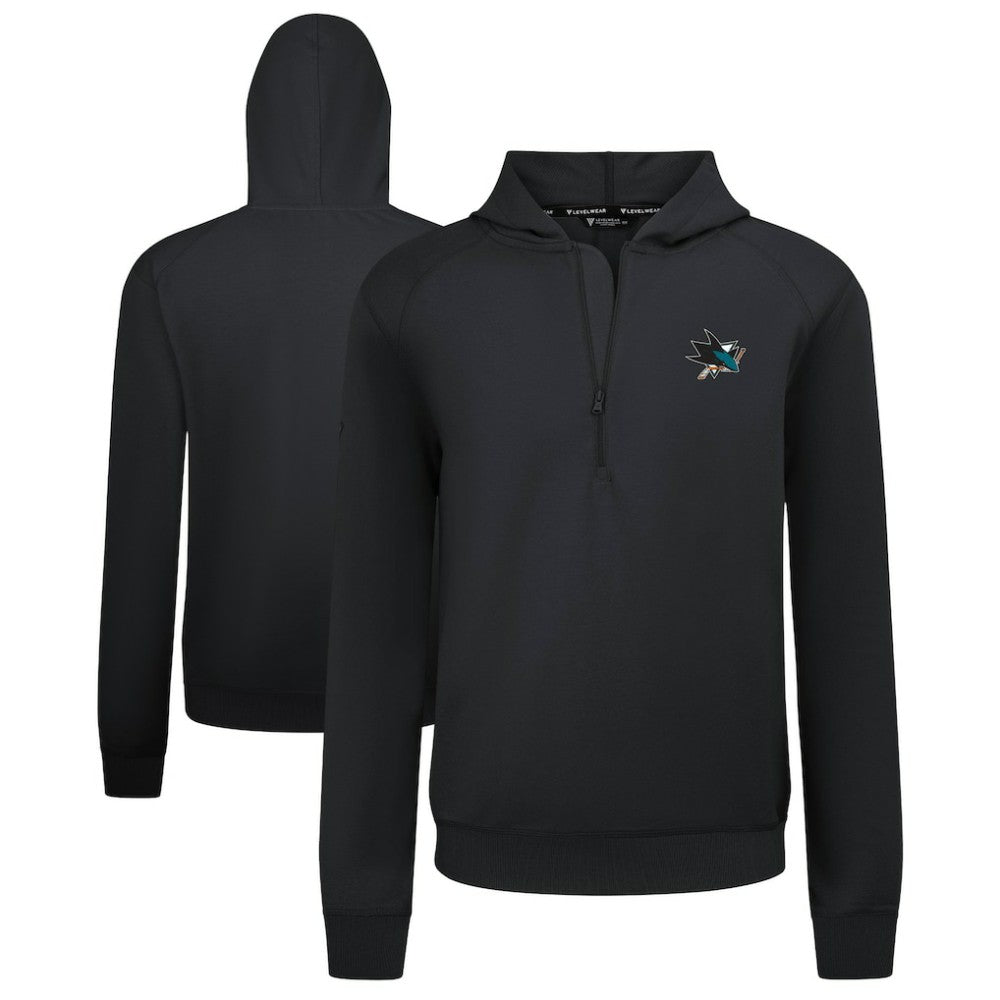 San Jose Sharks Levelwear Technic Quarter-Zip Pullover Hoodie On Sale