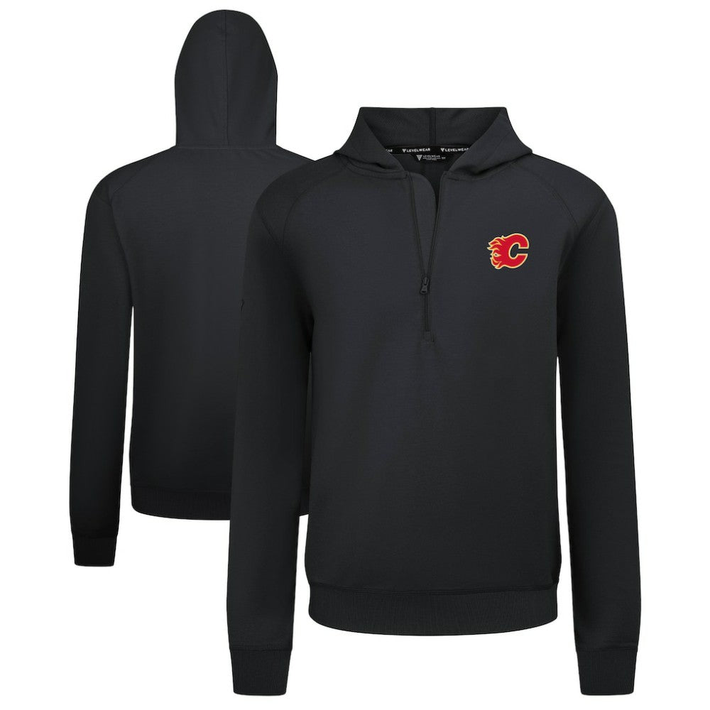 Calgary Flames Levelwear Technic Quarter-Zip Pullover Hoodie Outlet