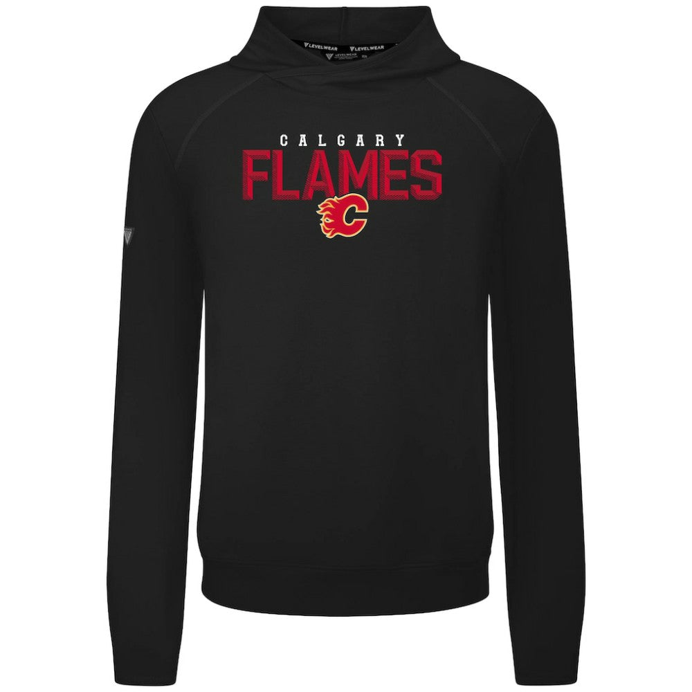 Calgary Flames Levelwear Mandate Carve Tri-Blend Pullover Hoodie On Sale