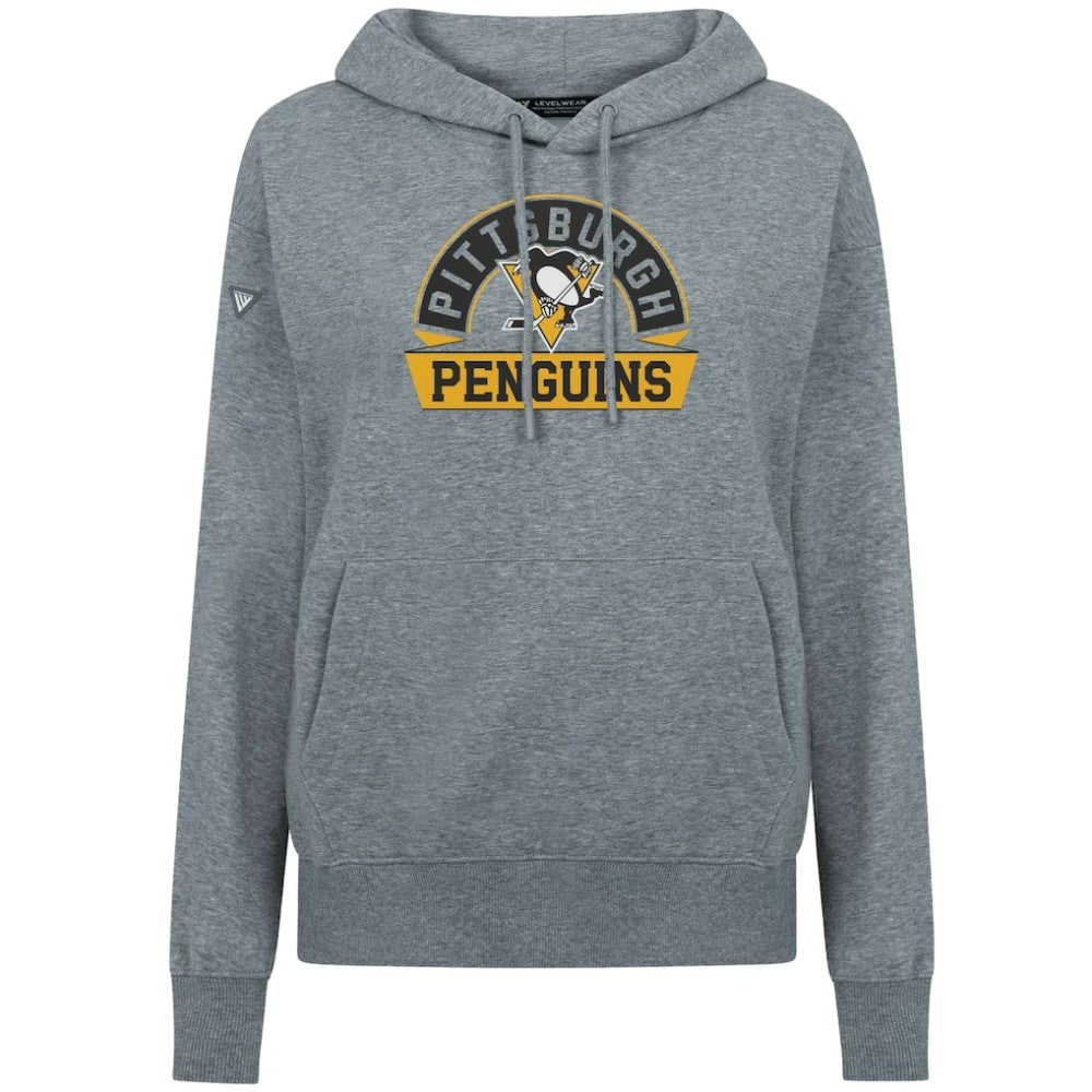 Pittsburgh Penguins Levelwear Women's Adorn Banner Arch Pullover Hoodie On Sale