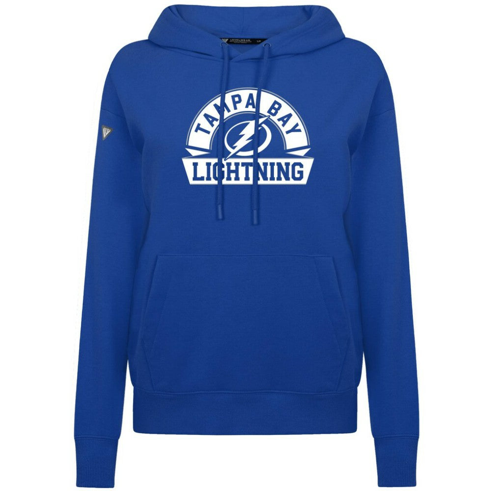 Tampa Bay Lightning Levelwear Women's Adorn Banner Arch Pullover Hoodie On Sale