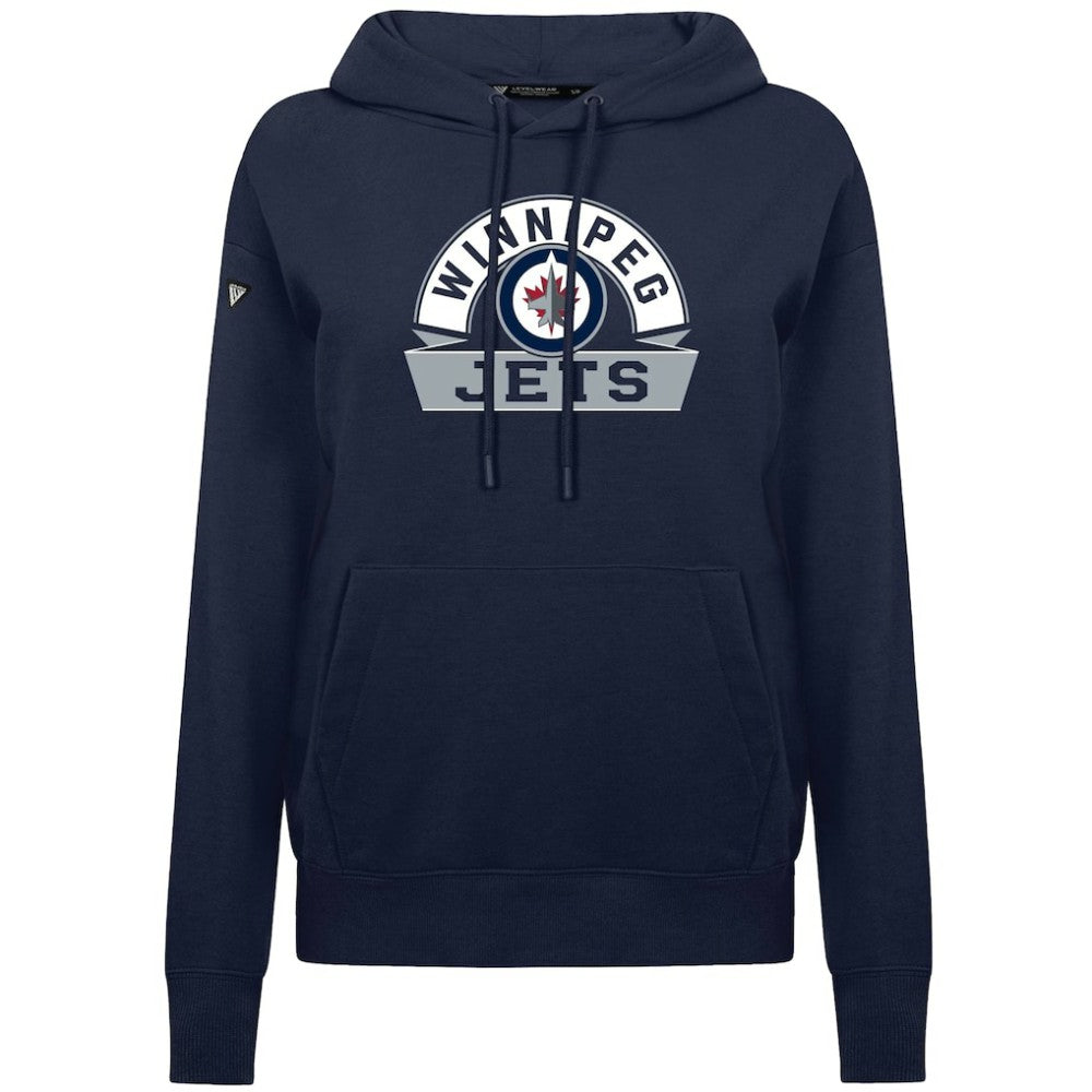 Winnipeg Jets Levelwear Women's Adorn Banner Arch Pullover Hoodie On Sale