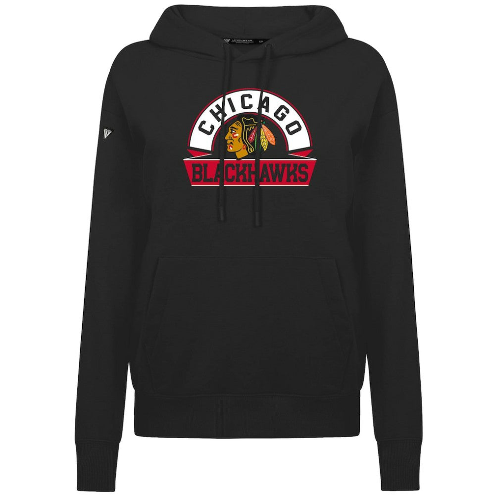 Chicago Blackhawks Levelwear Women's Adorn Banner Arch Pullover Hoodie Outlet
