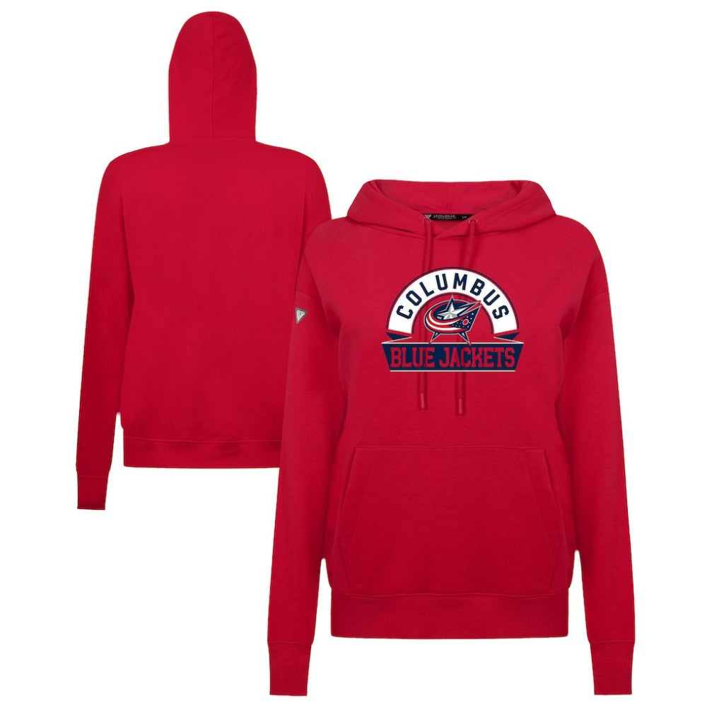 Columbus Blue Jackets Levelwear Women's Adorn Banner Arch Pullover Hoodie On Sale