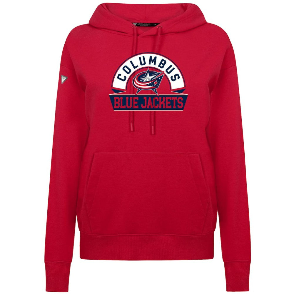 Columbus Blue Jackets Levelwear Women's Adorn Banner Arch Pullover Hoodie On Sale