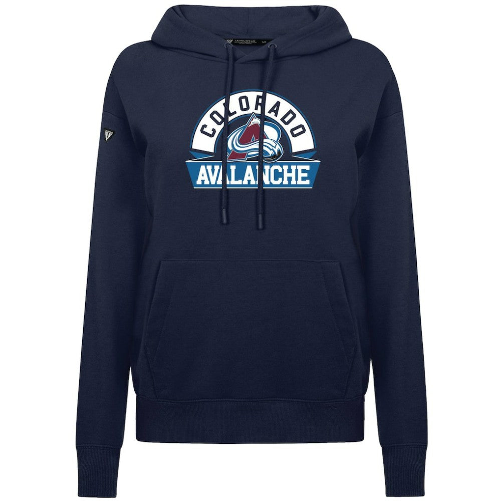Colorado Avalanche Levelwear Women's Adorn Banner Arch Pullover Hoodie On Sale