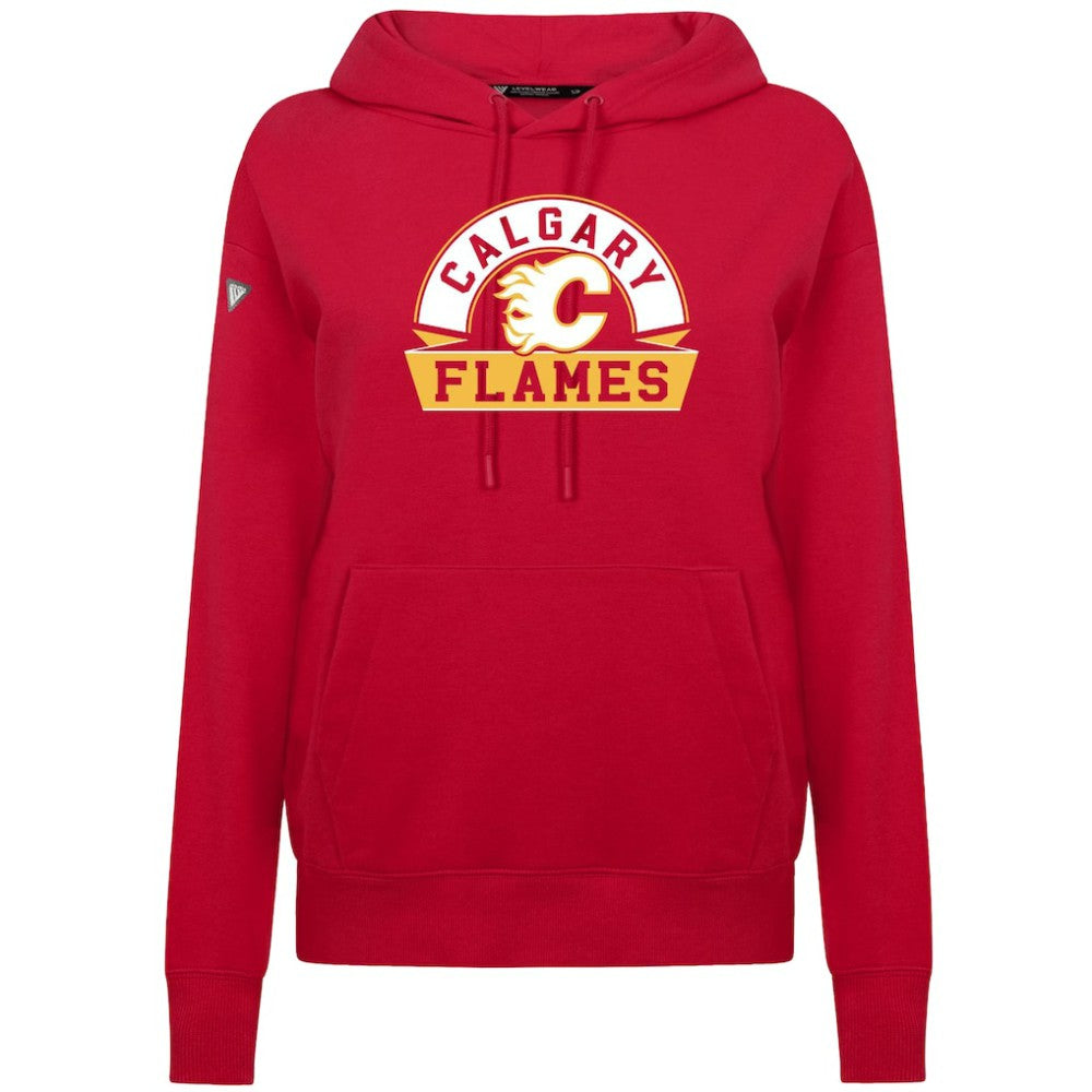 Calgary Flames Levelwear Women's Adorn Banner Arch Pullover Hoodie Sale