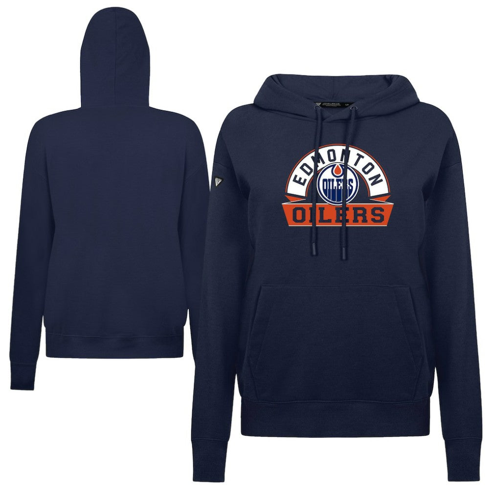 Edmonton Oilers Levelwear Women's Adorn Banner Arch Pullover Hoodie For Sale