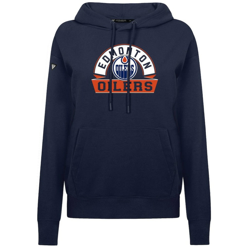 Edmonton Oilers Levelwear Women's Adorn Banner Arch Pullover Hoodie For Sale