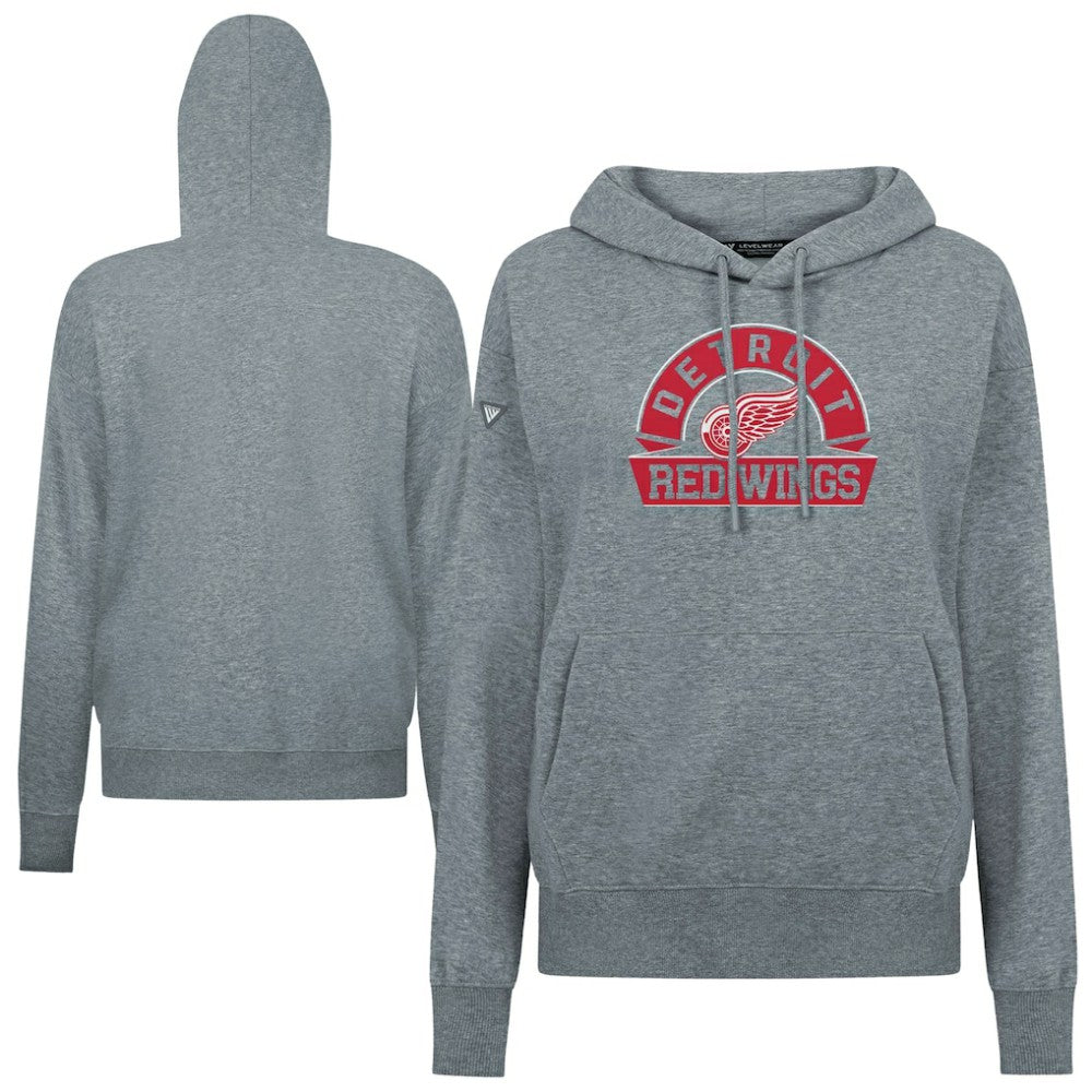 Detroit Red Wings Levelwear Women's Adorn Banner Arch Pullover Hoodie On Sale
