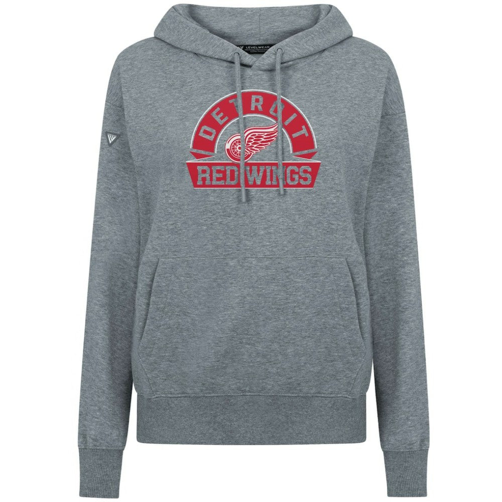 Detroit Red Wings Levelwear Women's Adorn Banner Arch Pullover Hoodie On Sale