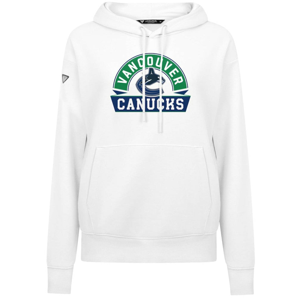 Vancouver Canucks Levelwear Women's Adorn Banner Arch Pullover Hoodie For Sale
