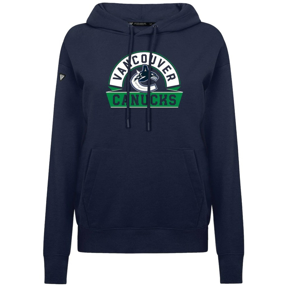 Vancouver Canucks Levelwear Women's Adorn Banner Arch Pullover Hoodie Outlet