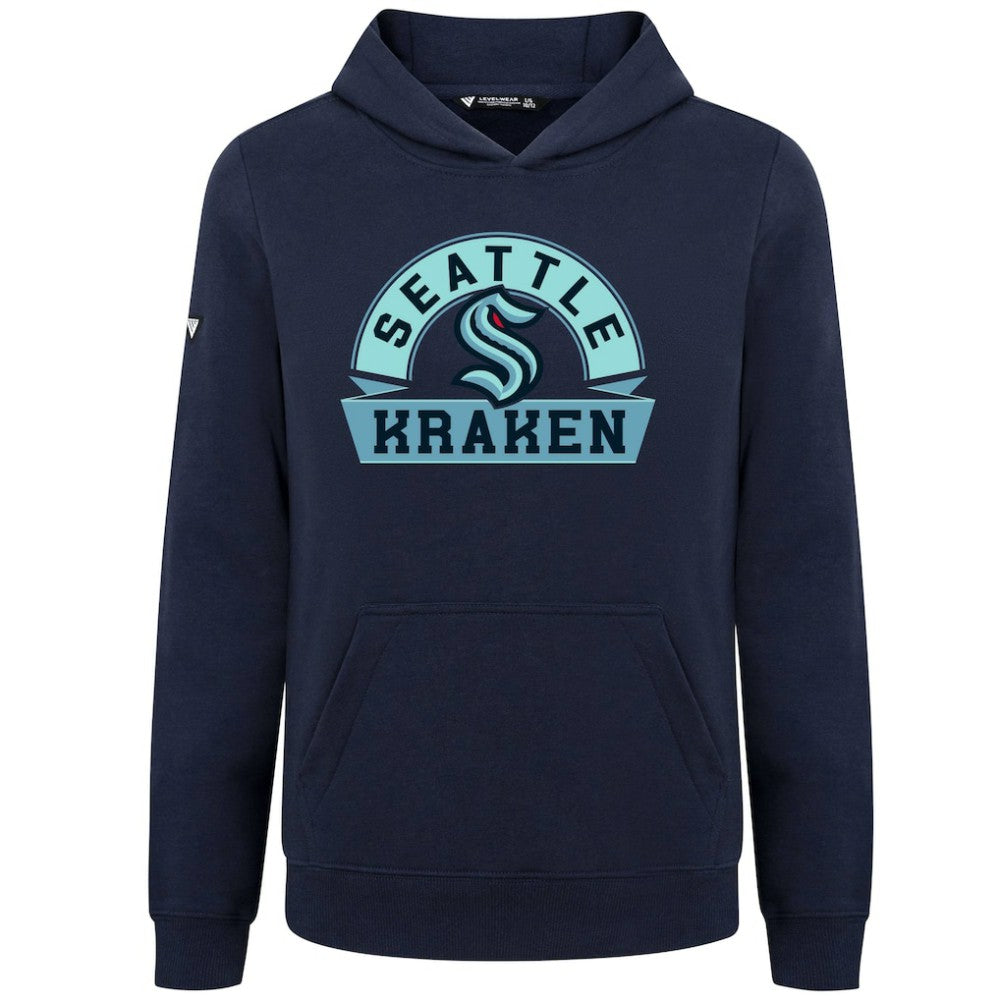 Seattle Kraken Levelwear Youth Podium Banner Arch Pullover Hoodie Online