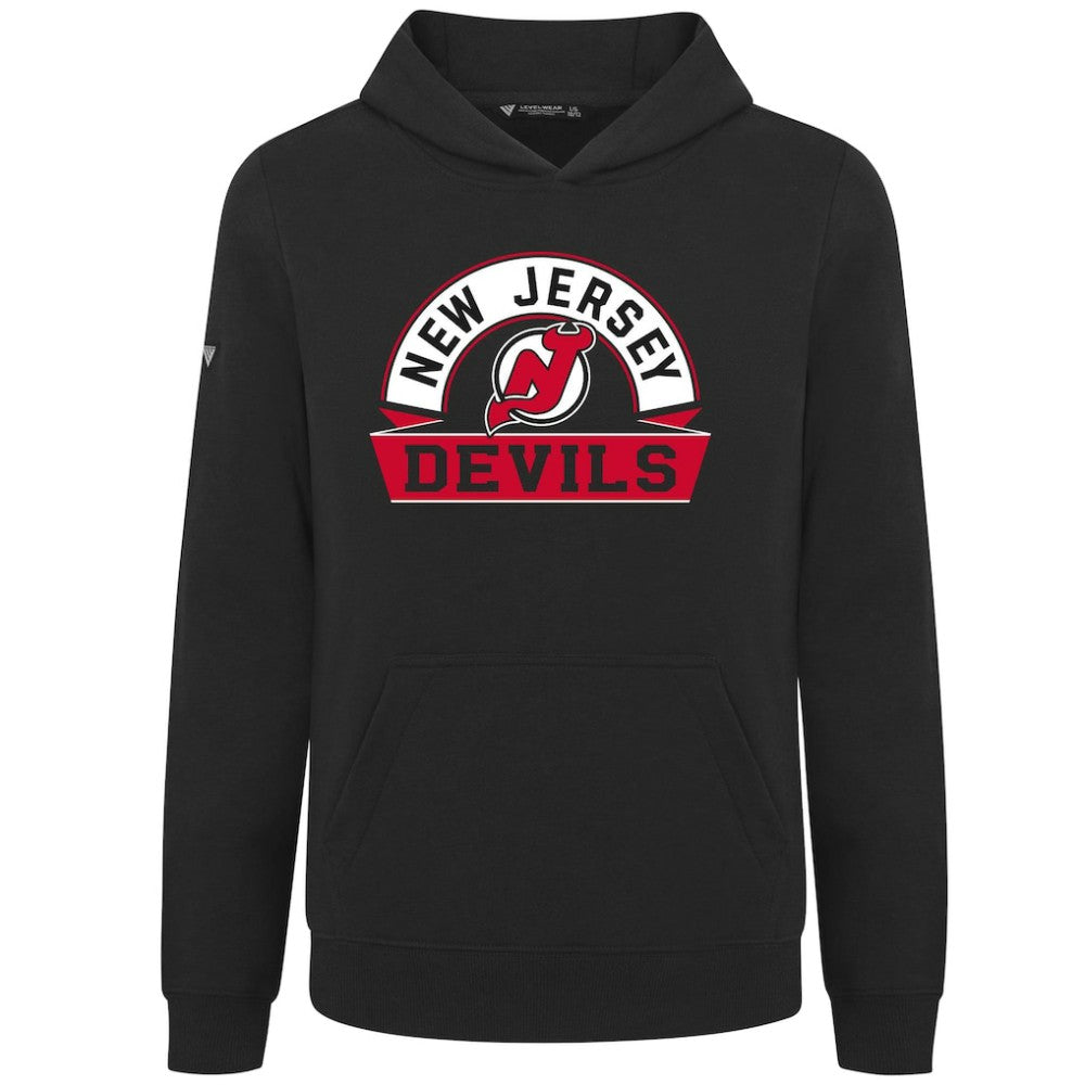 New Jersey Devils Levelwear Youth Podium Banner Arch Pullover Hoodie Sale