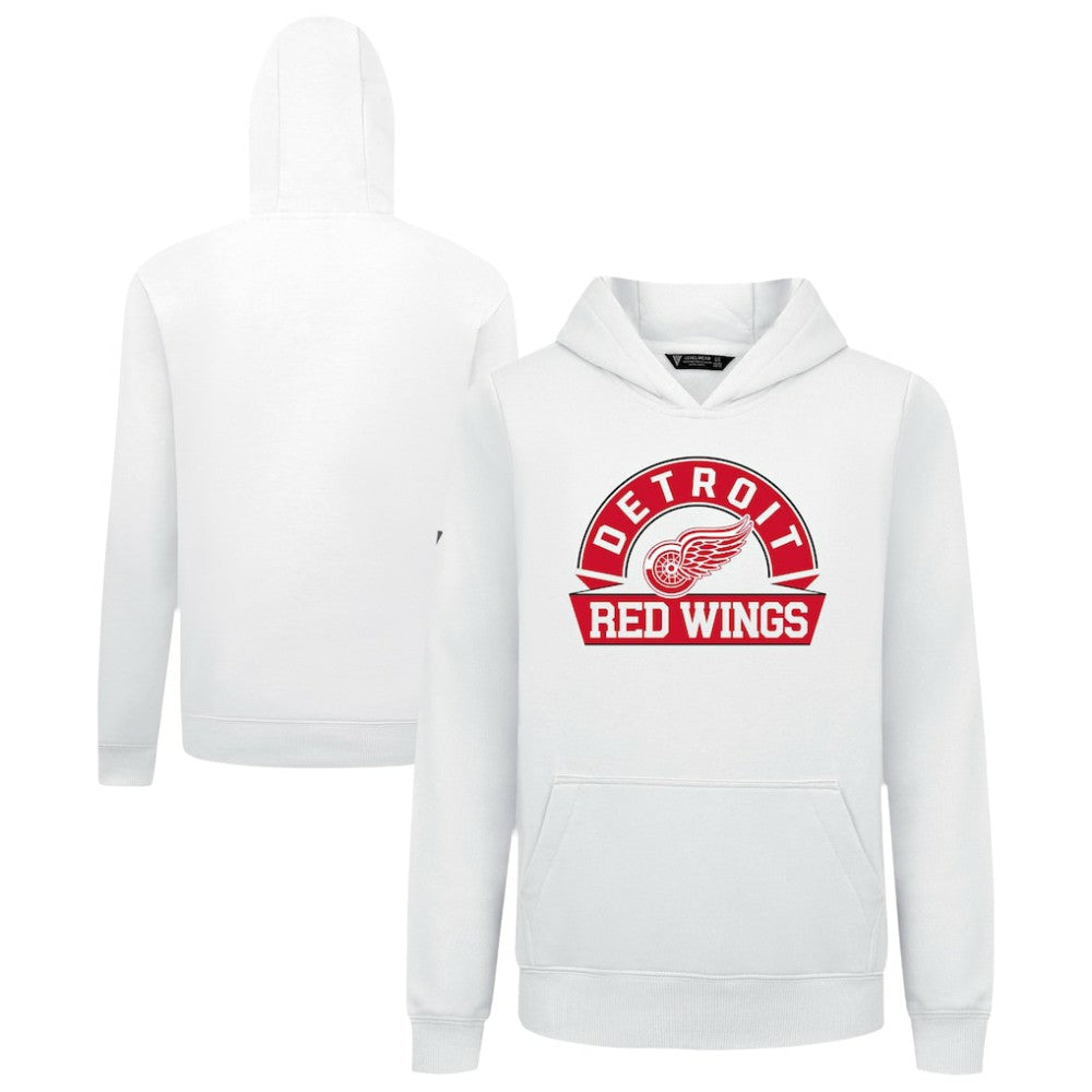 Detroit Red Wings Levelwear Youth Podium Banner Arch Pullover Hoodie Online
