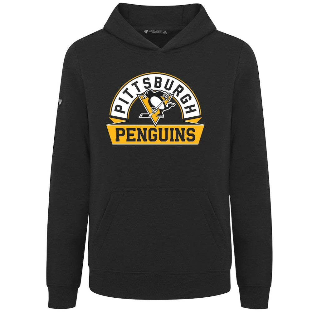 Pittsburgh Penguins Levelwear Youth Podium Banner Arch Pullover Hoodie Outlet